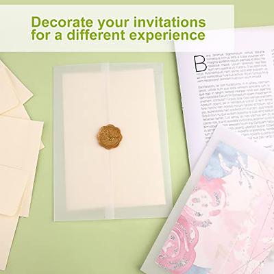 50 Pack Pre-Folded Vellum Jackets for 5x7 Invitations, Transparent Wedding  Invitations Vellum Paper Wraps for Wedding Baby Shower Birthday Invitation