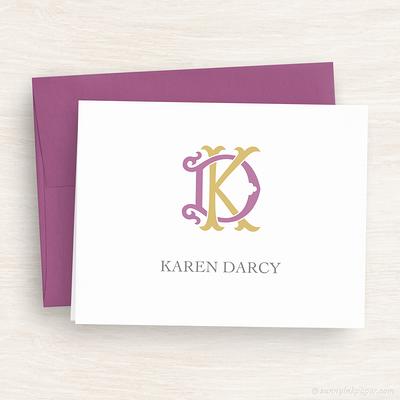 Personalized Folded Note Cards with Envelopes, Blank Note Card Set, Thank  You Note Cards, Wedding Thank You Notes
