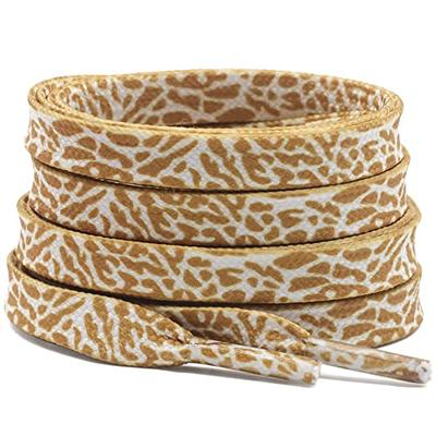 DELELE Animal Print Flat Shoelaces: Colored Pattern Sneakers Shoe Laces 2 Pair