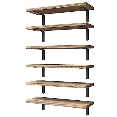 upsimples Floating Shelves for Wall Decor Storage, Black Wall Mounted  Shelves Set of 5, Sturdy Small Wood Shelves Hanging for Bedroom, Living  Room