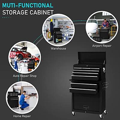 INTERGREAT Rolling Tool Chest with Wheels and 8 Drawers, Detachable Large  Tool Cabinet with Lock for Garage, Locking Mechanic Tool Cart with Black