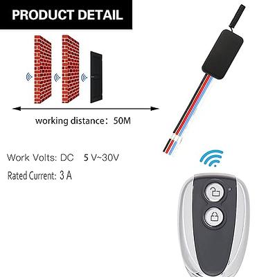 WOODGUILIN Wireless Remote Control Switch DC 12V Mini Remote