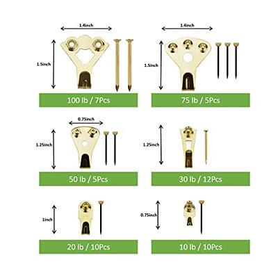 75lb Brass Plated Wall Hangers- The best Brass Picture Hanger Hooks