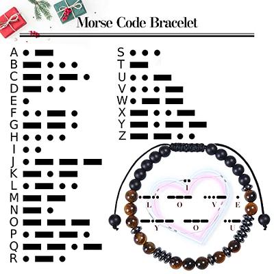 to My Son Grandson Men Bracelet, Morse Code Bracelets for Boys, Adjustable Mens Beaded Bracelets Birthday Christmas Gifts, Inspirational Gifts for