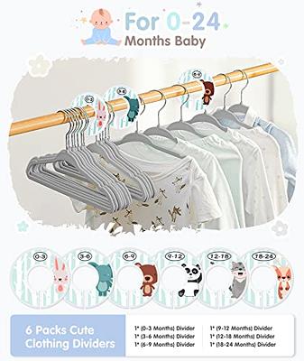 Smartor Premium Baby Hangers Velvet for Closet 50 Pack Pink,11.8 Durable Kids Felt Hangers Non Slip for Toddler, Baby Clothes Hangers with 6 Pcs