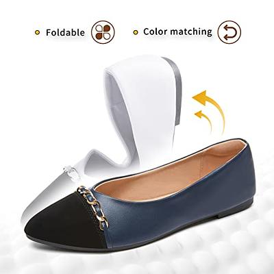 SAILING LU Women Flat Shoes Comfortable Slip on Multi-color Pointed Toe  Ballet Flats Black US 8.5