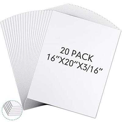 20 Pack Foam Board 16 x 20 x 3/16 White Poster Board Bulk Large