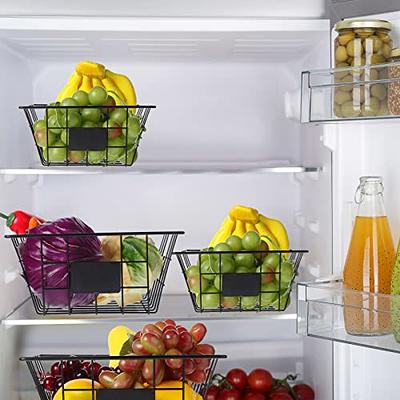 Plastic Stackable Storage Bins for Pantry, Closet Organizer Plastic Bins Snack Organizer for Pantry Fruit and Vegetable Basket for Kitchen, Garage