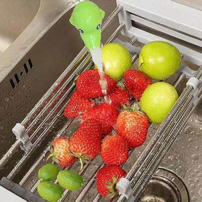 Stainless Steel Adjustable Strainer Sink Drain Basket Rack Holder