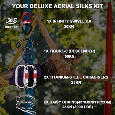 Aerial Silks Deluxe Equipment Set for Aerial Yoga,11 Yards Aerial Yoga  Hammock S