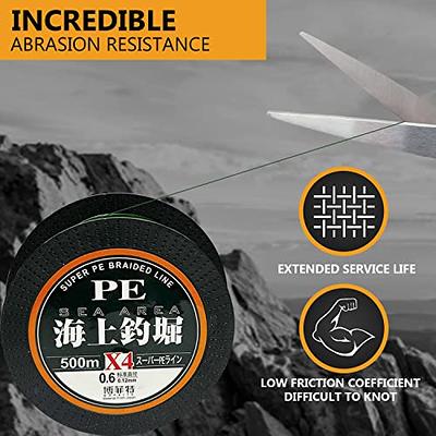 RIKIMARU Braided Fishing Line Abrasion Resistant Superline Zero Stretch&Low  Memory Extra Thin Diameter Green 327Yds,40LB