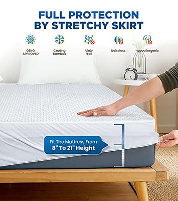 TASTELIFE Queen Waterproof Mattress Pad Protector Cover Fitted 8 21 Deep Pocket Hypoallergenic Vinyl Free