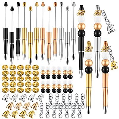 Jetec 48 Set Plastic Beadable Pens Kit Sunflower Pen Resin Daisy Sunflower  Pen Wood Beads Spacer Bead Pen Making Kit for Student Back to School Office