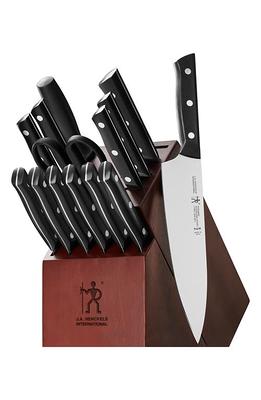 KENMORE ELITE 18-Piece Stainless Steel Cutlery and Wood Block Set