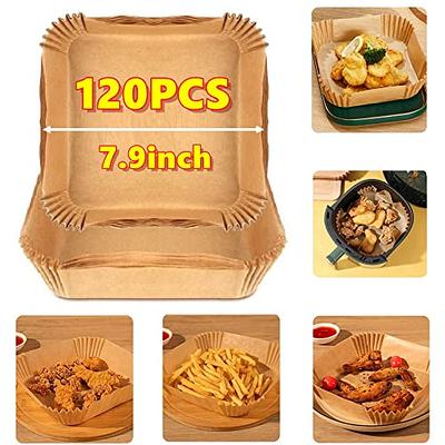 UHOUSE 120PCS Square Air Fryer Disposable Paper Liner, 7.9 inch