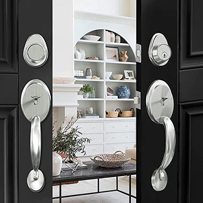 NeuType Double Door Locks with Deadbolt Locks for Doors Satin