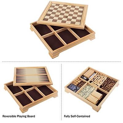 Hey! Play! Wooden Chess and Backgammon Table Set W350028 - The Home Depot