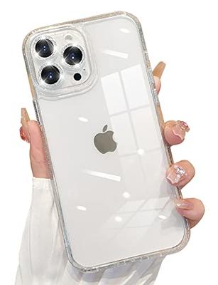 Hython Case for iPhone 13 Pro Max Case Glitter, Cute Sparkly Clear Glitter  Shiny Bling Sparkle Cover, Anti-Scratch Hard PC Slim Fit Shockproof