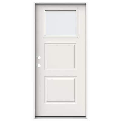 RELIABILT 36-in x 80-in Steel Right-Hand Outswing Primed Prehung Single  Front Door Insulating Core in the Front Doors department at