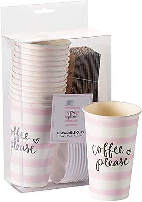  Glowcoast Disposable Coffee Cups With Lids - 12 oz To