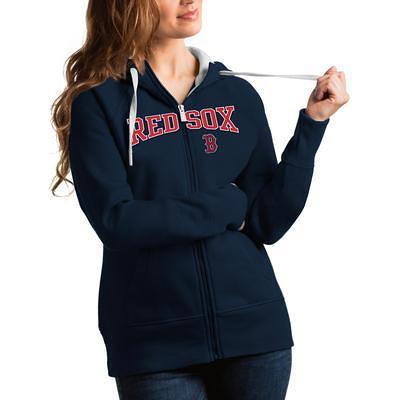 Youth Navy Boston Red Sox Wordmark Full-Zip Fleece Hoodie