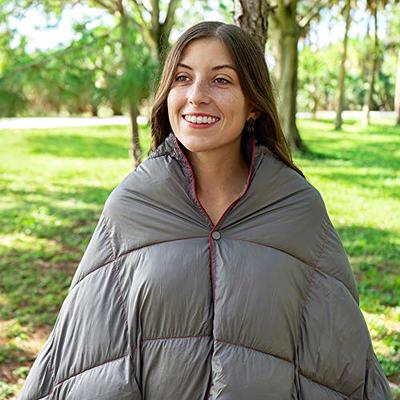  Get Out Gear Down Camping Blanket - Puffy, Packable,  Lightweight and Warm, Ideal for Outdoors, Travel, Stadium, Festivals,  Beach, Hammock