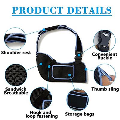 VELPEAU Arm Sling Shoulder Immobilizer - Rotator Cuff Support Brace -  Comfortable Medical Sling for Shoulder Injury,Arm, for Broken, Dislocated,  Fracture, Strain (Medium)