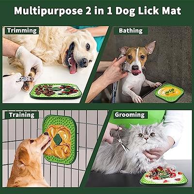 CIICII Dog Lick Mat for Dogs Crate, 2 in 1 Dog Slow Feeder Treat