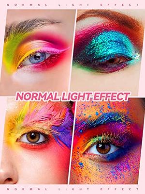 Neon powder pigment makeup for festivals raves bright glow in the dark uv  light