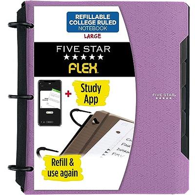 Five Star Flex Refillable Notebook + Study App, College Ruled Paper, 1 Inch  TechLock Rings, Pockets, Tabs and Dividers, 200 Sheet Capacity, Purple  (29328AB6) - Yahoo Shopping