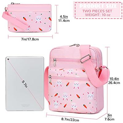 Lov Mini Messenger Bag Cute Bow Small Crossbody Purse Children Shoulder Bags Handbags for Kids Teen Girls, Girl's, Pink