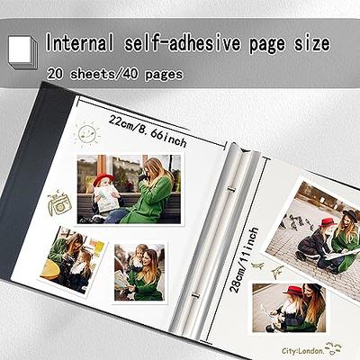 Photo Album Self Adhesive Scrapbook for 4x6, 5x7, 8x10 Pictures