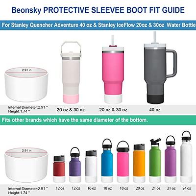 25 Colors Silicone Boot for Stanley 40 oz Quencher & IceFlow 20oz 30oz, 2 Pcs Protective Tumbler Cup Boot Sleeve Water Bottle Accessories, BPA-Free