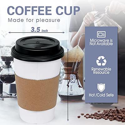 Disposable Coffee Cups with Lids 16 oz (100 Pack) - To Go Paper Coffee Cups  for Hot & Cold Beverages, Coffee, Tea, Hot Chocolate, Water, Juice - Eco  Friendly Cups 100 Count (