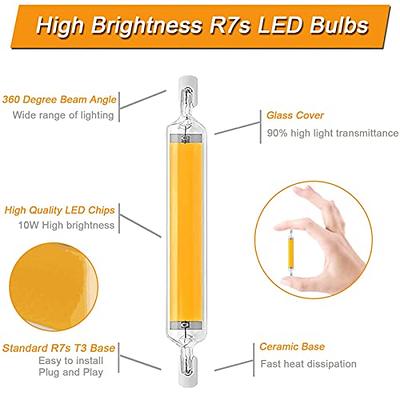 R7S LED Bulb 78MM, 10W Dimmable J78 Flood Light, 100W Halogen T3  Replacement, Warm White 3000K, Pack of 2