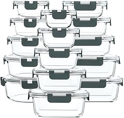 24-Piece Glass Food Storage Containers with Snap Locking Lids