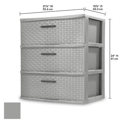 Sterilite 3-Drawer Plastic Wide Weave Tower in Espresso 25306P01 - The Home  Depot