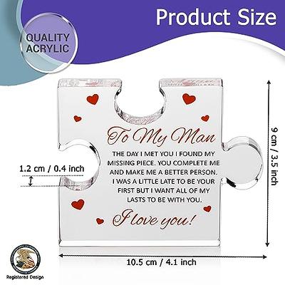 Valentines Day Gifts for him - Engraved Acrylic Block Puzzle
