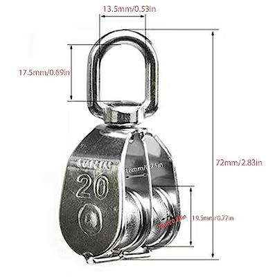 M20 Double Pulley Block,Stainless Steel Wire Rope Crane Double Pulley Block  M20 Lifting Crane Swivel Hook Single Pulley Block Hanging Wire Towing Wheel  (2) - Yahoo Shopping