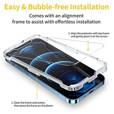 UNBREAKcable Shatterproof Tempered Glass Screen Protector for iPhone 12/12  Pro [2-Pack] [99.99% HD Clear] [Easy Installation Frame] [9H Hardness]