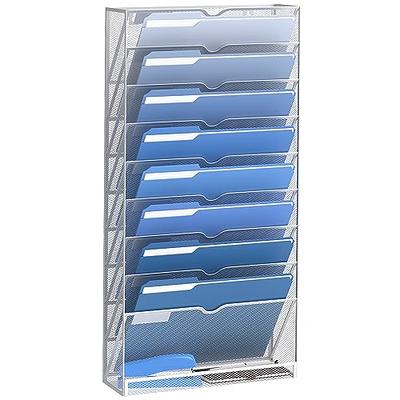 SUPEASY 6-Tier Wall File Organizer with Hooks, Hanging Wall File Holder for  Papers, Folders, Files Clipboard & Magazine Organization Great for Office  Home, Silver - Yahoo Shopping