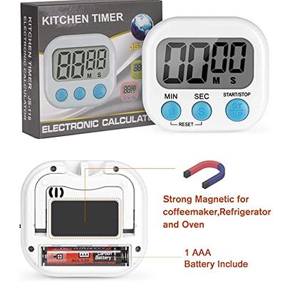 Timer, Kitchen Timers for Cooking Classroom Timer for Kids Teachers  Magnetic Digital Timers 2 Pack, White