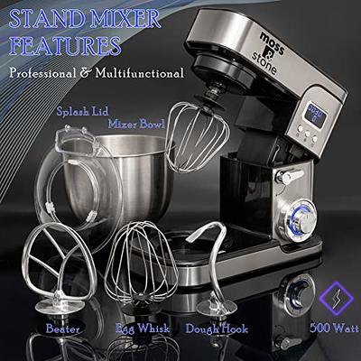 Stand Mixer Stand Mixer 500W 6 Speed Electric Food Mixers Kitchen Mixing  Stainless Steel with Whisk, Beater, Splash Guard & Mixing Bowl for Baking