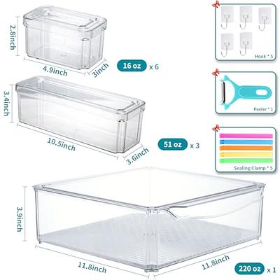 bealy 3 Pack Fridge Organization and Storage, Refrigerator Organizer Bins  with Pull-out Drawer, Fridge Drawers Clear Stackable Storage Bins  Containers