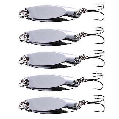 5Pack Fishing Spoons Lures Fishing Spoons Hard Metal Spoon Lures