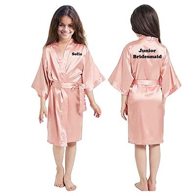 FAVIPT Kids Kimono Robe Japanese Traditional Costume Girls Satin