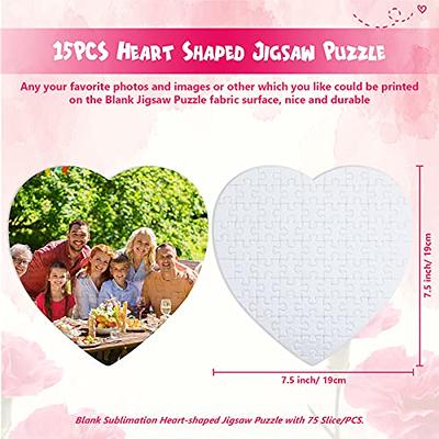 Sublimation Puzzles Blanks with 75 Pieces Heart Sublimation Blank