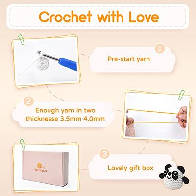  Lowyam Crochet Kit for Beginners, Step-by-Step Video Tutorials,  Crochet Kits for Adults and Kids, 2 PCS Animal Crochet Hook Set, Crochet  Starter Kit for Beginner Craft Present