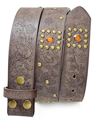 XuoAz Western Cowboy Belt for Men Women - Floral Engraved PU Leather  Longhorn Bull Buckle Belts (for 25 to 38 Waist) at  Men's Clothing  store