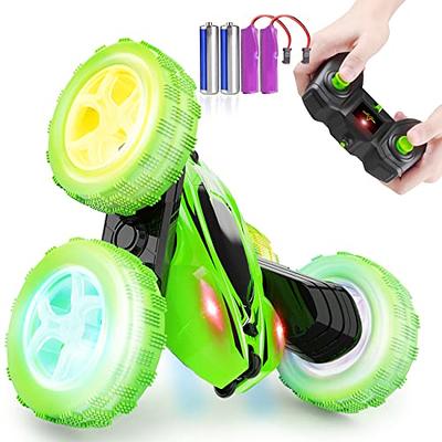  Remote Control Car, OrrenteRemote RC Cars with Headlights and  Wheel Lights, 4WD 2.4Ghz Double Sided 360° Rotating RC Truck for 6 Year Old  Boy Gifts Stunt RC Car Kids Xmas Toy